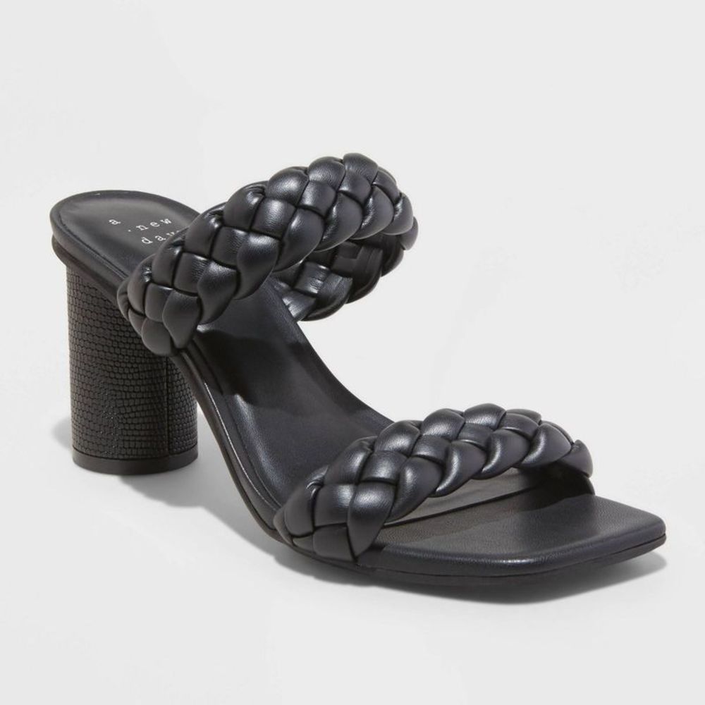 Women's Basil Mule Heels - A New Day Black 11